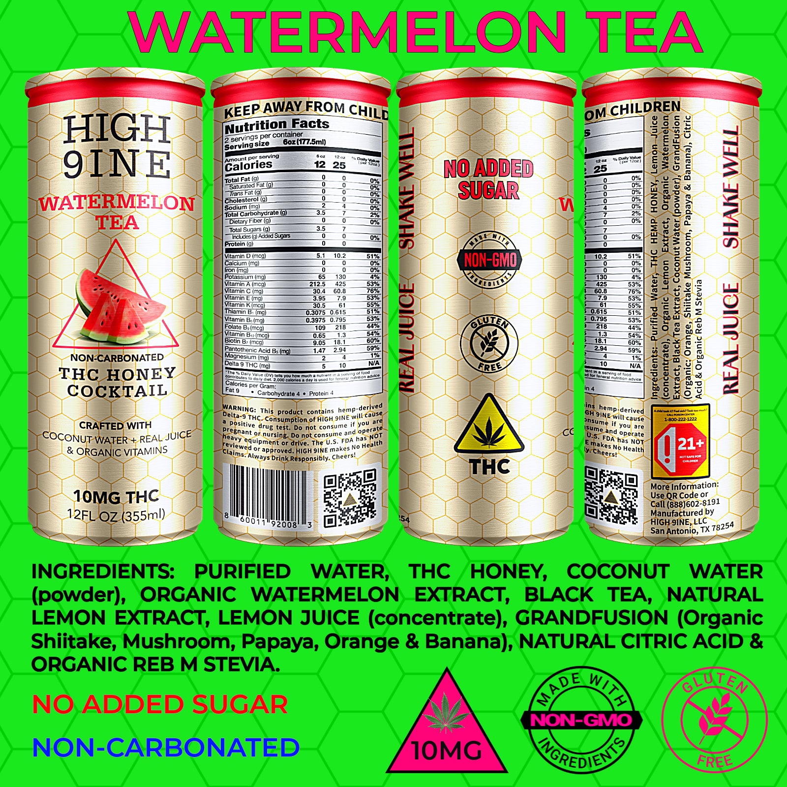 HIGH 9INE - Watermelon Tea 10mg (click to learn more)