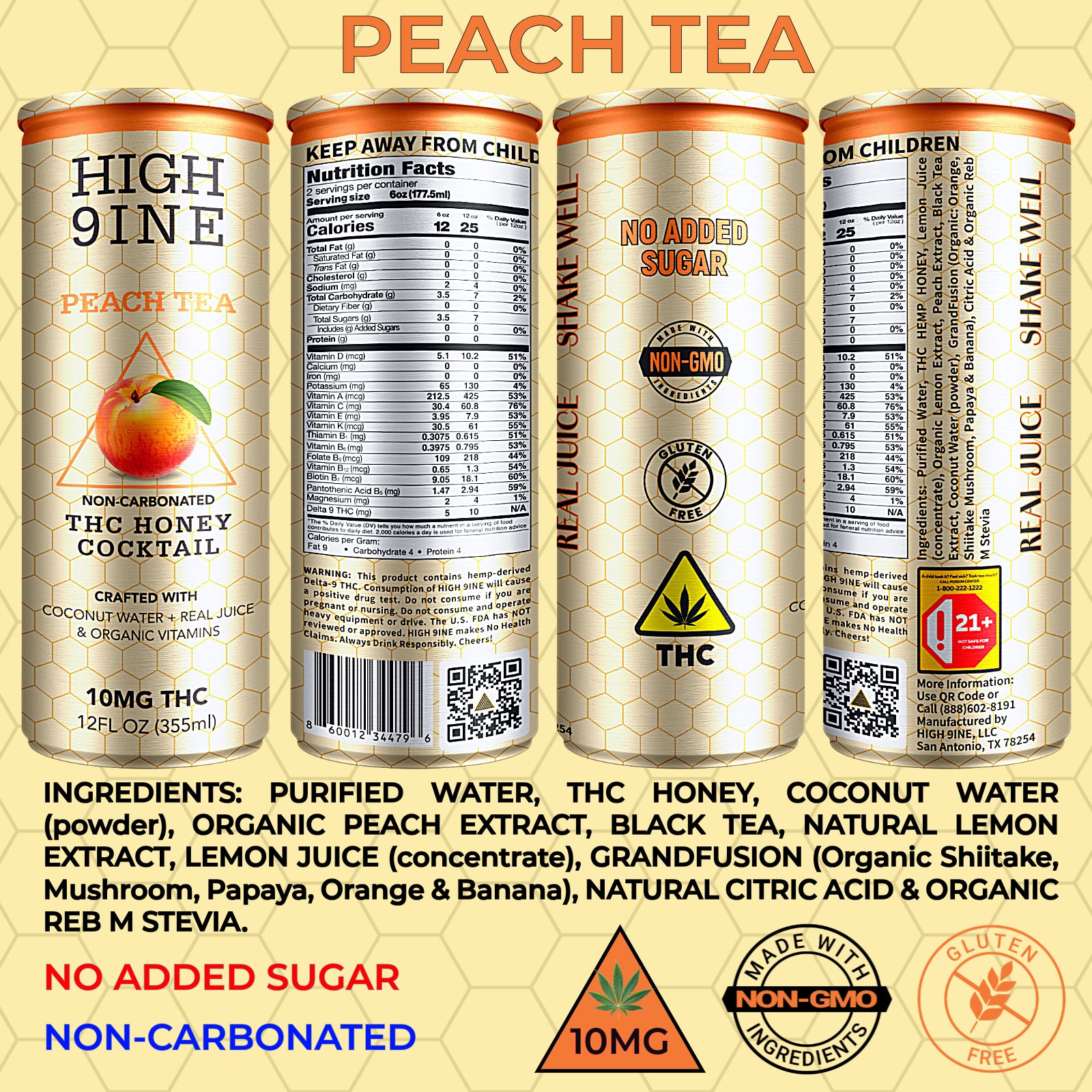 HIGH 9INE - Peach Tea 10mg (click to learn more)