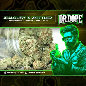 Jealousy × Zkittlez – ❤️Designer Hybrid | 30%+ Flower 28g