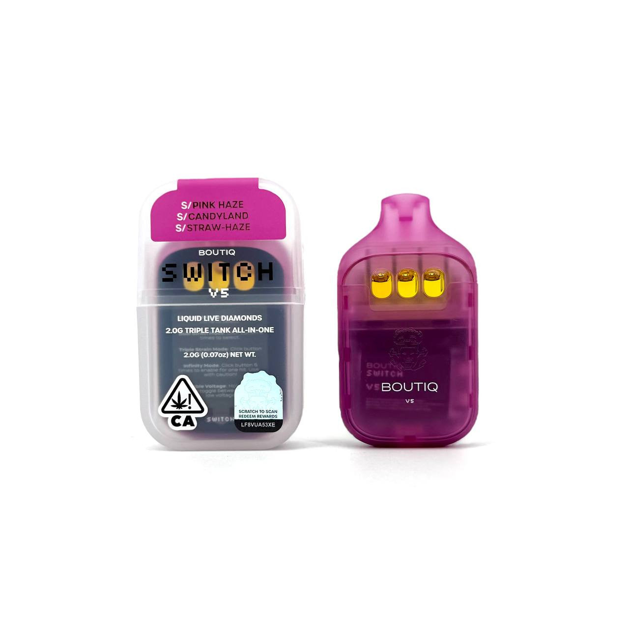 Boutiq Switch V5 – 2g Liquid Live Diamonds Triple Tank Disposable